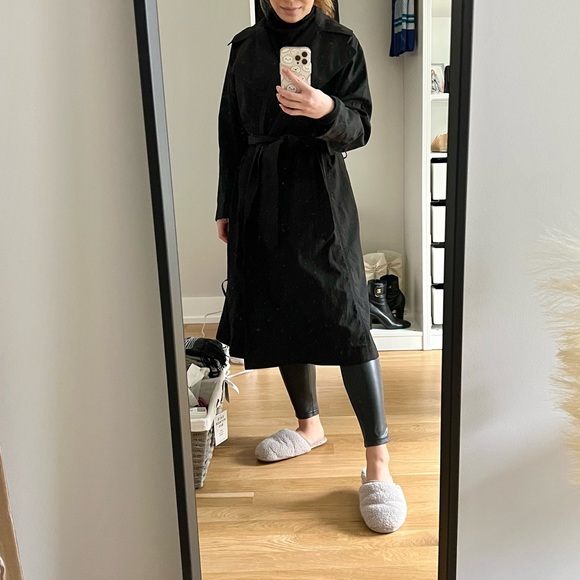 EUC ARITZIA WILFRED Requiem Trench Coat XXS Belted Black Water-Repellent Jacket - Picture 3 of 15